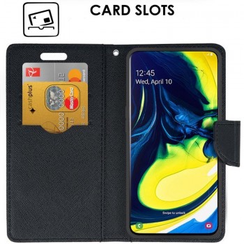 Atverčiamas dėklas-piniginė  auksinės spalvos (GALAXY A80)